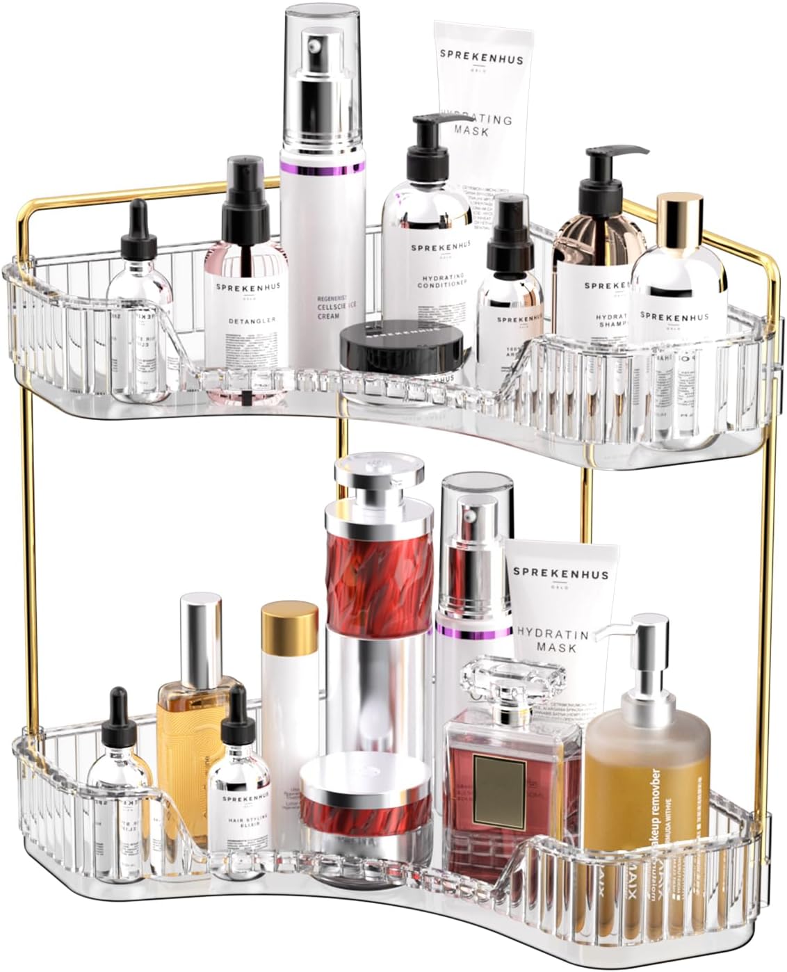 Luxury Skincare Tray - Organizzatore da bagno a 2 livelli