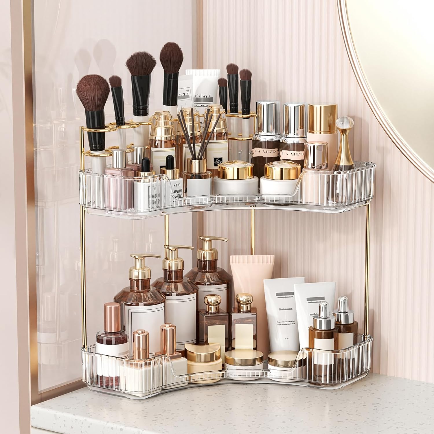 Organizzatore da bagno a 2 liv - Luxury Skincare Tray recensione e prezzo