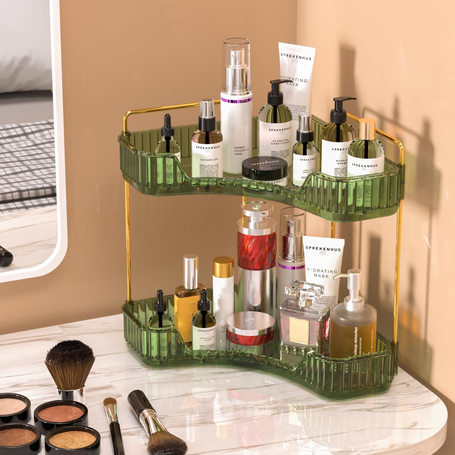 Organizzatore da bagno a 2 liv - Luxury Skincare Tray recensione e prezzo